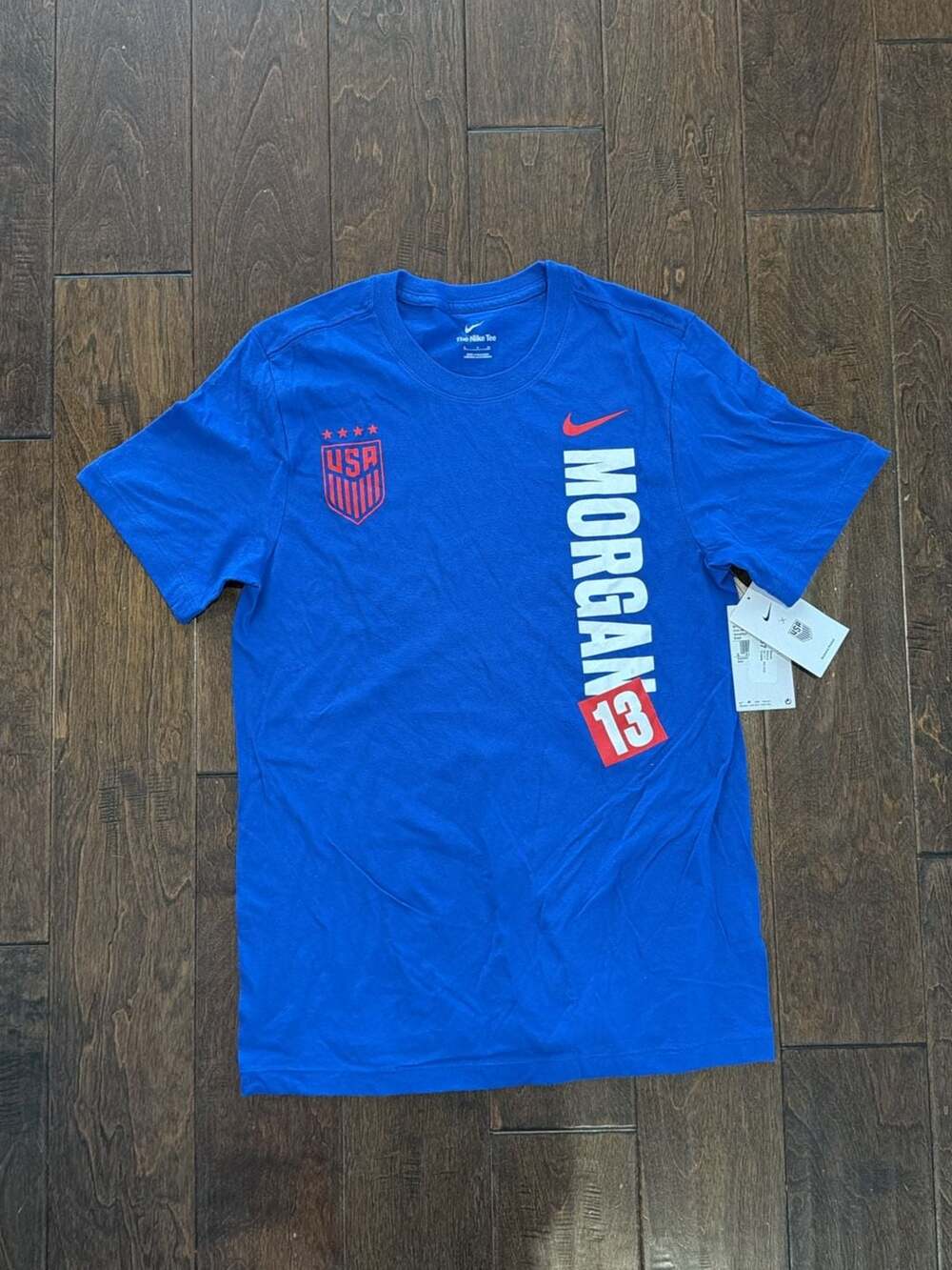 Nike USWNT Alex Morgan #13 Core SS Tee Graphic T-Shirt Royal Blue - Small